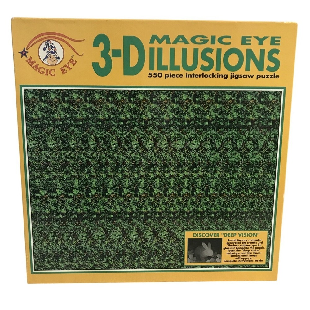 Magic Eye 3-D Illusions Jigsaw Puzzle 550 Piece Interlocking‎ Sealed 1994
